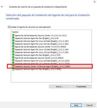 agente de red kaspersky endpoint