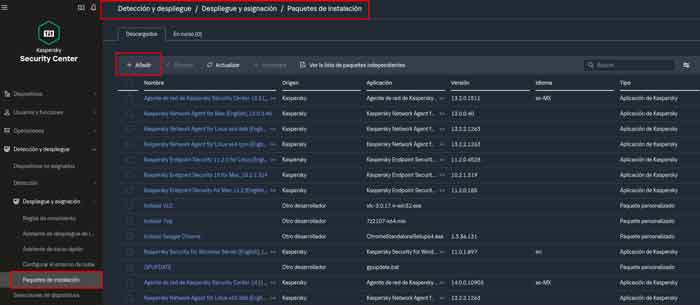 instalar aplicacion terceros kaspersky security center