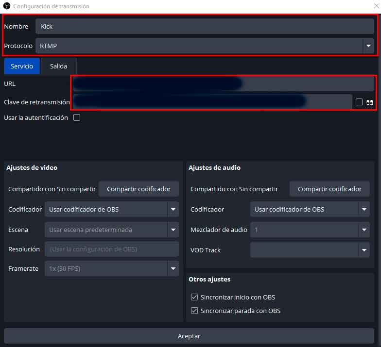 configurar el plugin OBS Multiple RTMP output para poder hacer multistream
