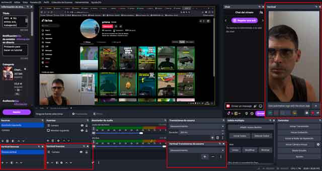 Configuración OBS para hacer Stream vertical y horizontal